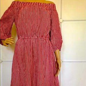OLD NAVY Red Gingham Cinch-Waist Dress Plus Size M